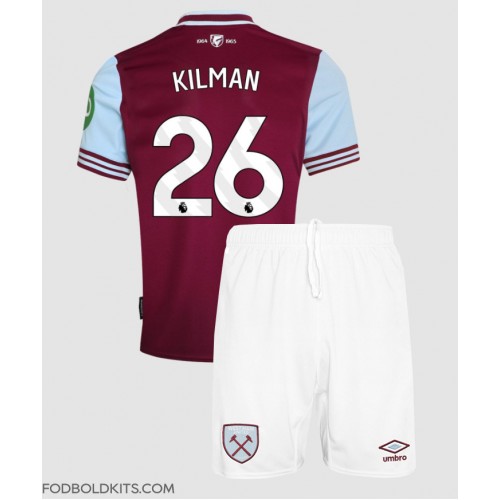 West Ham United Max Kilman #26 Hjemmebanesæt Børn 2024-25 Kortærmet (+ Korte bukser)